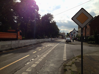 Radfahrstreifen in der Baustelle