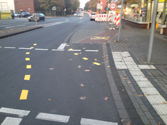 Aufleitung auf die Fahrbahn