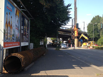 Materiallager Geh -und Radweg